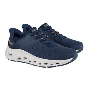 Skecher's Glide Step Sneaker in Navy Men Sz 9 Hands Free Swift Fit Lace Up